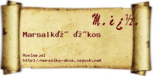 Marsalkó Ákos névjegykártya